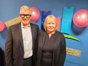 Jackie and chairman of the board Peter Hubbard 