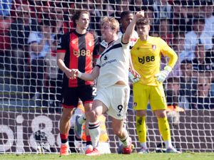 Rasmus Hojlund celebrates after scoring Manchester United’s late equaliser against Bournemouth