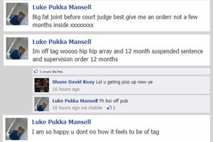 Some of the messages posted by 18-year-old Mansell on his Facebook page