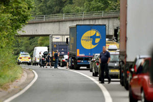 Traffic at a standstill on the M54