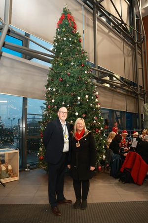 Walsall Manor Hospital brought the festivities to their Children's Ward. Pictured: Mayor of Walsall, Councillor Louise Harrison