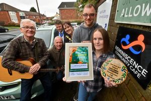 Mayor of Dudley Andrea Goddard, Claire and Aaron Cooper, Tom Stanton, Councillor Stuart Henley and Mayors Consort Councillor James Clinton..