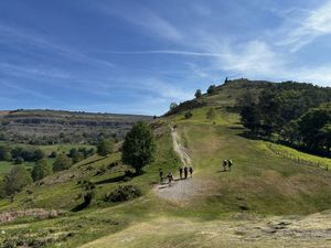 Going up Dinas Bran Castle