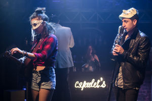 Romeo + Juliet. The Watermill Theatre. Aruhan Galieva and Stuart Wilde. Photo by Scott Rylander.