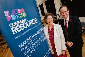 Julia Baron with Hugh Strickland 