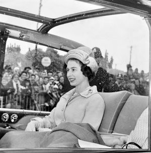 The Queen in the royal car as it leaves Molineux on her May 24, 1962, visit to Wolverhampton.