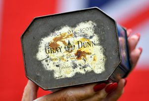 The Gray and Dunn logo is still visible at the base of the caddy