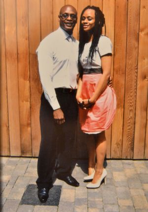 Errol Richards 54 (Works at RICOH in Telford, hence Shropshire Star too), he and work colleagues are fundraising for his daughter Anntoinette Richards to have experimental treatment to fight cancer. He holds a pic of her and of them together..