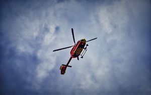 An Air Ambulance helicopter flew over on the day of Tony's funeral service to mark his years of volunteering. Photo: Josh Sedgley