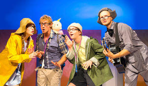 The West End cast of We're Going On A Bear Hunt. Picture by: Lesley Cook