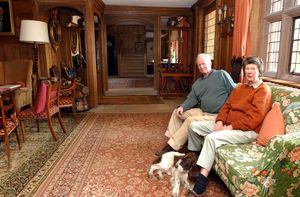 Carolyn and John Phillips pictured at home at the Wodehouse in 2003