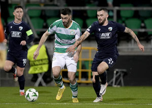 Leo Smith battles for the ball