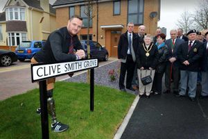 Sapper Clive Smith who lost his legs in combat gets a Hednesford Grove named after him.