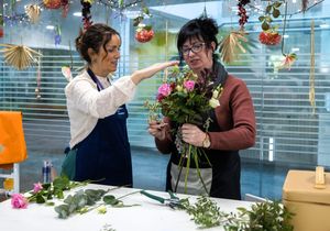 Flower arranging at Cambria