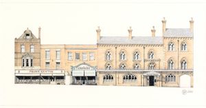 The now demolished Raven Hotel has been brought back to life in this Shrewsbury Streetscape Project image