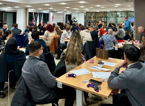 A packed Mayor's parlour as 24 teams made the quiz and chips evening a sell out
