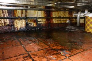 Grease on the floors at the takeaway. Photo: Walsall Council