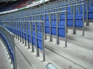 Railed seating is commonly used in the Bundesliga