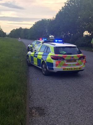 Police cars near the scene 