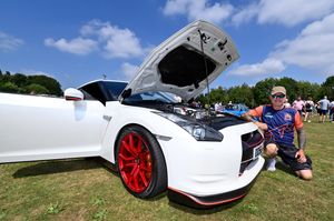 The Classic Car Show at Walsall Arboretum.Paul Motherwell from Burntwood with his Nissan GTR.