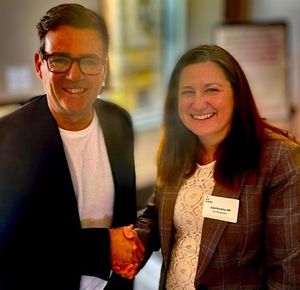 Andy Burnham, pictured with Shrewsbury MP Julia Buckley, will be visiting the town to talk about the importance of good public transport. Picture: Labour Party