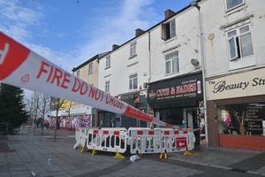 The scene of the fire in West Bromwich on the High Street