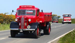 Teifion Thomas driving Tommy Williams Austin with Conods Leyland behind
