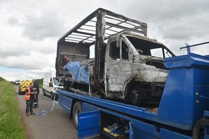 The affected vehicle on Kynnersley Road. Photo: Steve Leath