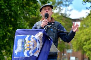 Billy Spakemon performs at the memorial event