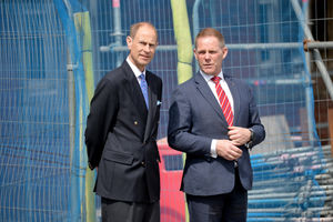 Royal School principal Mark Heywood shows the Duke around the school