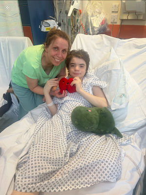 Sarah and Anthony reunited after the hero mum donated a kidney to save her son's life