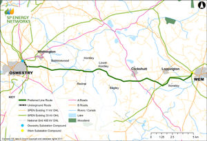 The route of the power line
