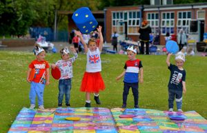 St Mary's Catholic School in Brierley Hill. From left are Brogan Smith, four, Isaac Jeffrey, four, Alice Comyns, four, Sebastian Silk, four, Oliver Higgs, four.