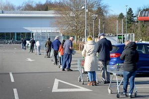 Shoppers at Asda Queslett in Great Barr
