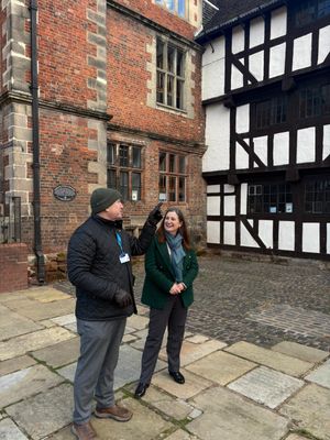 Julia Buckley MP on site with Peter Gilbertson, the Senior Project Management Officer