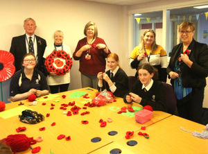 Supporting image for story: Students get hooked on making poppies for remembrance