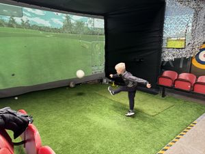 Virtual foot golf can also be enjoyed