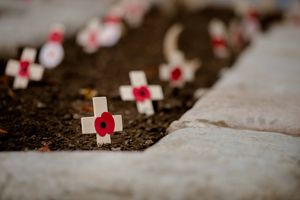 The cross is a focus of remembrance