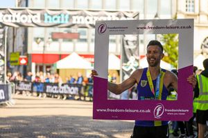Matt Costello of Shrewsbury Running Club was the first to complete the half marathon.