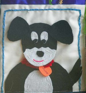 A cheerful pet pooch on this patch