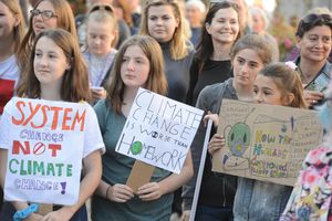 Extinction Rebellion protest in Shrewsbury's Market Square