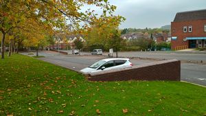 Just one car parked near the Cross Street entrance of the Stafford Street car park