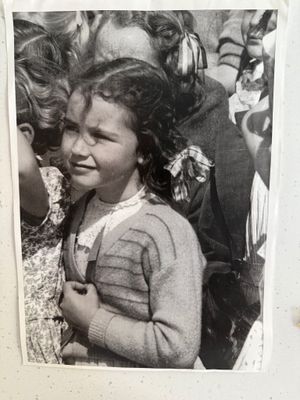 Brenda Jones as a child attending what is thought to be a royal visit to the area
