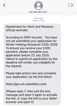 A scam text. Picture: Shropshire Council