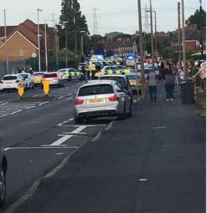 Police at the scene of attack