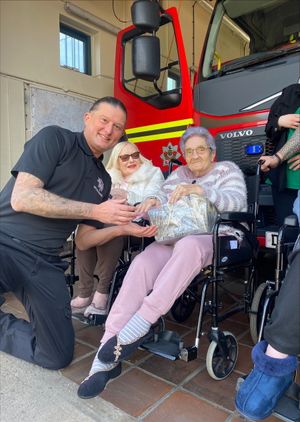 Fire station visit by Parklands Court Care Home Residents