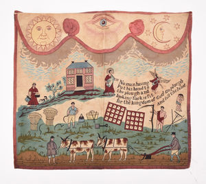 The rare, printed cotton Masonic and agricultural panel that sold for £1,250.