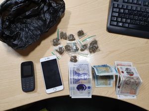 Cash, phones and a small amount of cannabis were found in the car. Photo: Dudley Police