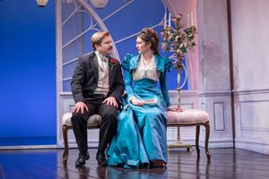 Lord Darlington (Kevin Bishop) with Lady Windermere (Grace Molony)