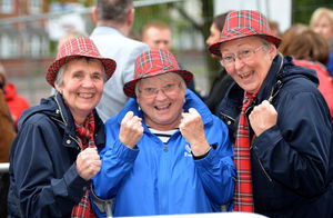 Patricia Bufton and Ann Barnett from Wales with Hilda Dunn from Derbyshire..